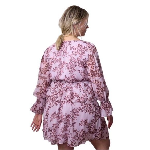 plus size LC lauren conrad peplum waist faux-wrap long sleeve dress size 2x - Picture 2 of 8